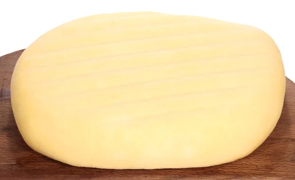 Hausgemachter Käse Auf Holzbrett — Stockfoto