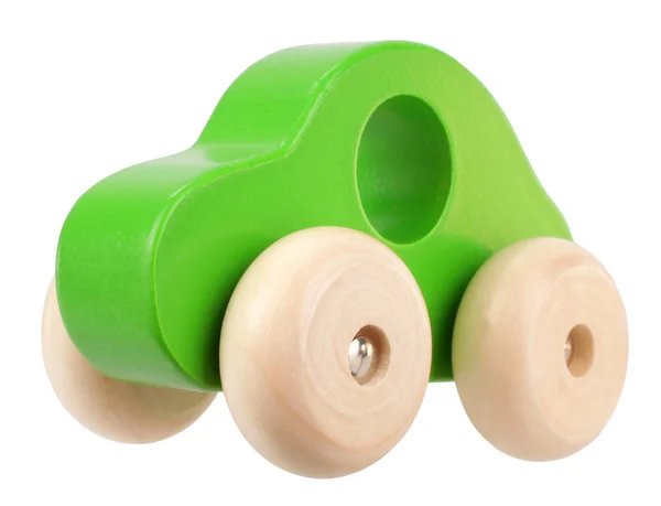 Carro Madeira Verde Para Crianças — Fotografia de Stock