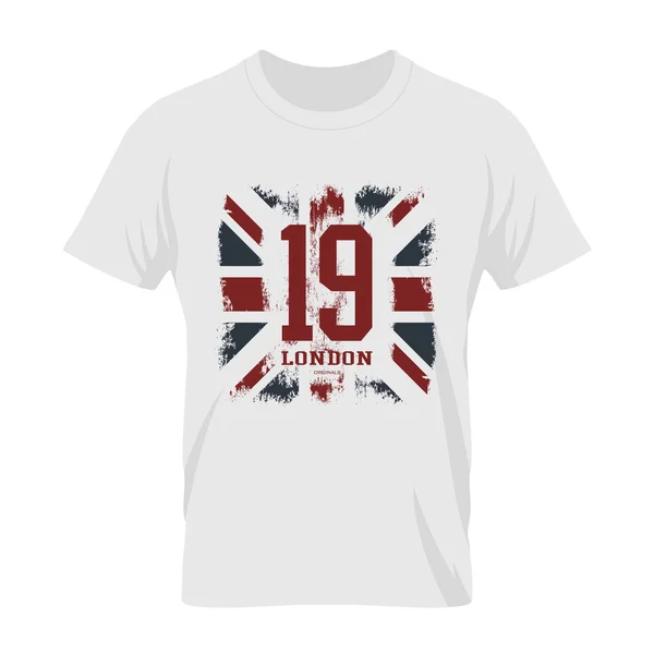 イギリスのヴィンテージイギリスと北アイルランドフラグTシャツプリントベクトルデザイン. — ストックベクタ