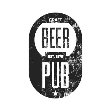 İzole zanaat bira pub logo kavramı