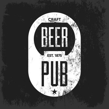 İzole zanaat bira pub logo kavramı