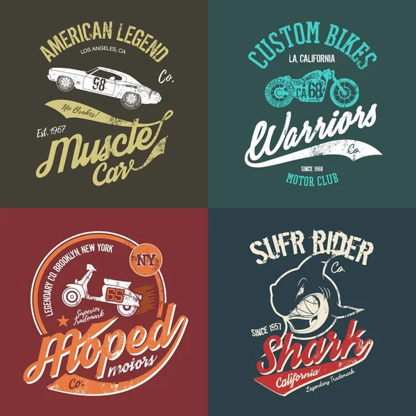 NY Brooklyn moped el yapımı t-shirt amblemi.