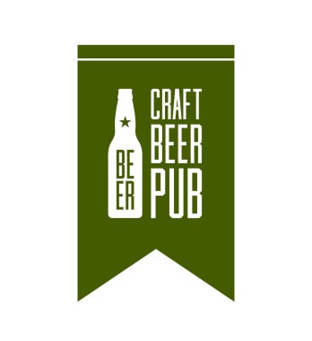 İzole zanaat bira pub logo kavramı