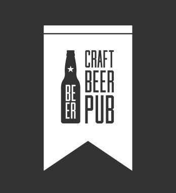 İzole zanaat bira pub logo kavramı