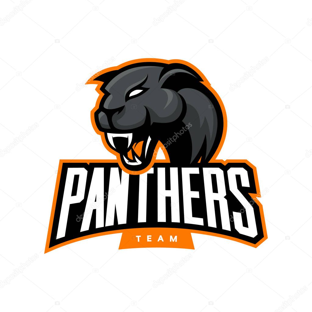 Furious panther sport vector logo concept isolated on white background