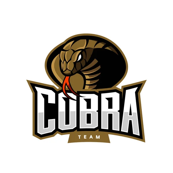 Beyaz arka plan üzerinde izole öfkeli cobra spor vektör logo kavramı