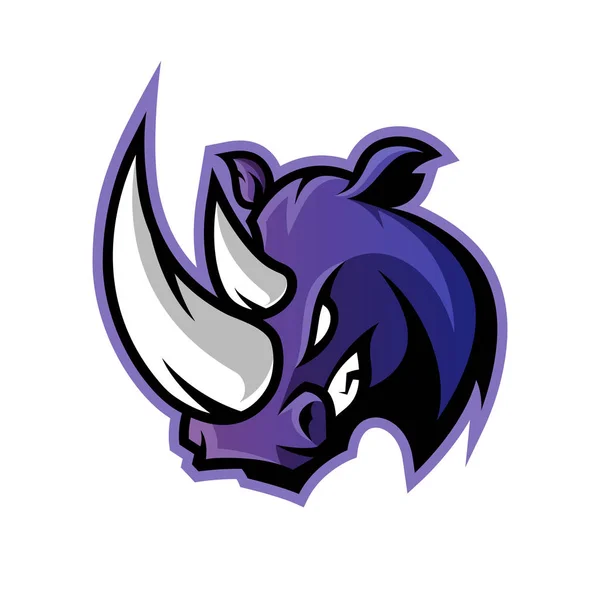 Woedend rhino sport vector logo concept geïsoleerd op witte achtergrond. — Stockvector