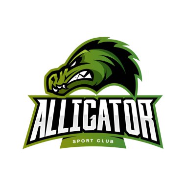 Furious alligator sport vector logo concept isolated on white background. clipart