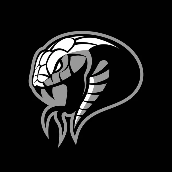 Furieux vert serpent sport vecteur logo concept isolé sur fond noir . — Image vectorielle