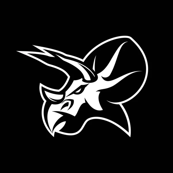 Furioso dinossauro esporte clube vetor logotipo conceito isolado no fundo preto —  Vetores de Stock