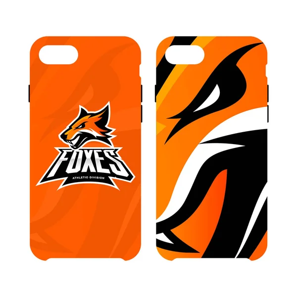 Öfkeli fox Spor Kulübü vektör logo kavramı akıllı telefon durumda beyaz arka plan üzerinde izole. — Stok Vektör