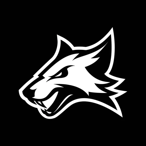 Rasande fox sport club vektor logotypen konceptet isolerad på svart bakgrund. — Stock vektor