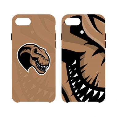 Öfkeli piranha spor vektör logo kavramı akıllı telefon durumda beyaz arka plan üzerinde izole.