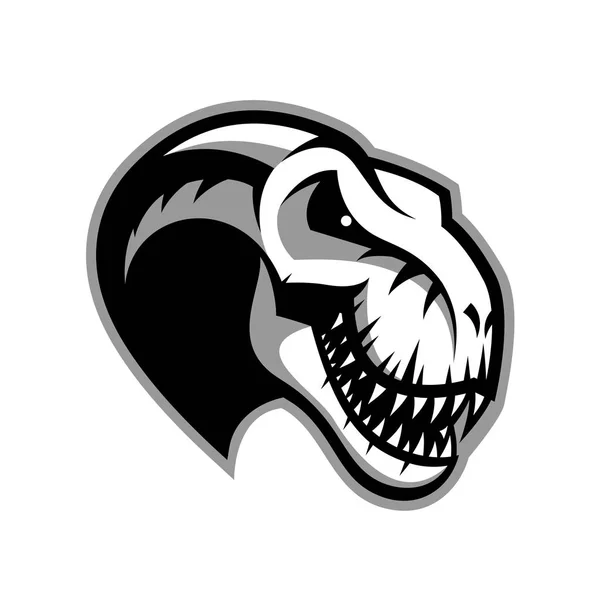 Dinosaurio cabeza deporte club vector logo concepto aislado sobre fondo blanco . — Archivo Imágenes Vectoriales