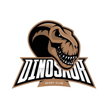 Dinosaur head sport club vector logo concept isolated on white background vector