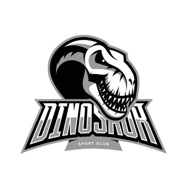 Dinozaur szef sportu klubu wektor koncepcja logo na białym tle. — Wektor stockowy