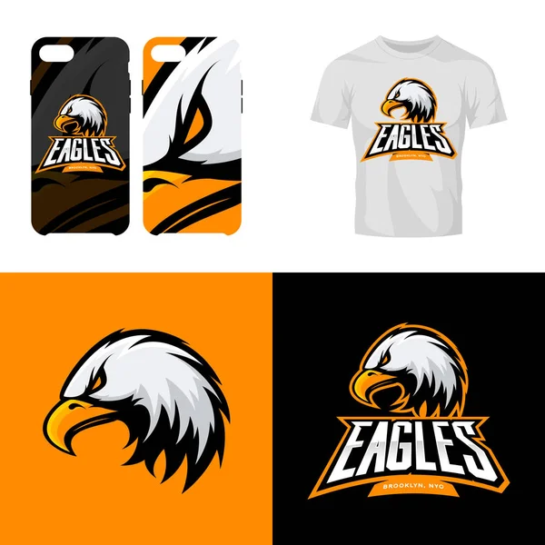 Eagle head sport club isolé concept de logo vectoriel — Image vectorielle