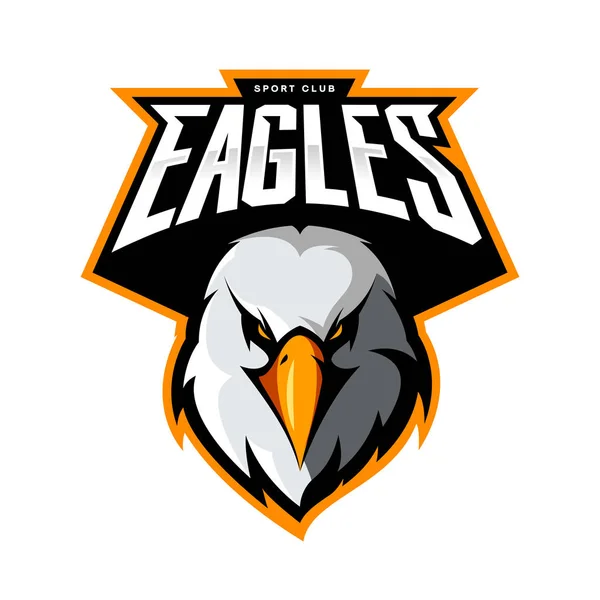 Furieux aigle tête athlétique club vecteur logo concept isolé sur fond blanc . — Image vectorielle