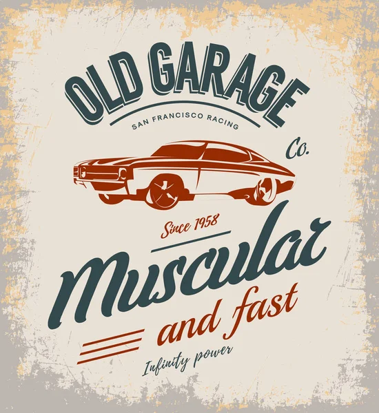 Vintage kas araba vektör logo üzerinde ışık arka plan izole. 