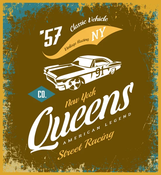 Vintage kas araba vektör logo üzerinde kahverengi arka plan izole. 