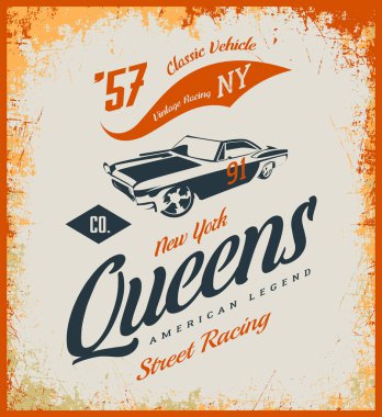 Vintage kas araba vektör logo üzerinde ışık arka plan izole.