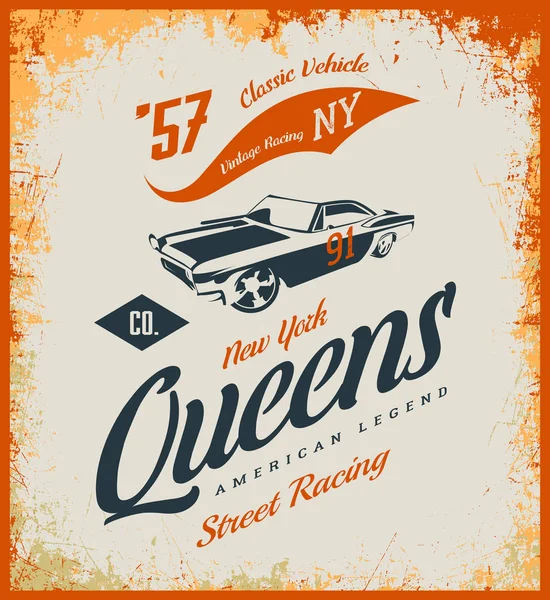 Vintage kas araba vektör logo üzerinde ışık arka plan izole.