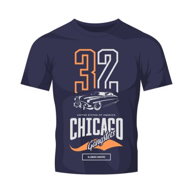 Vintage gangster araç vektör logo kara günü t-shirt alay kadar.