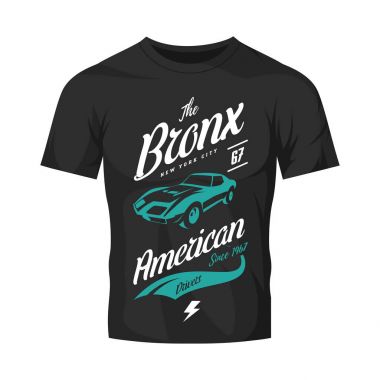 Amerikan arabası vektör tişört logosuna dark t-shirt alay kadar.