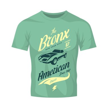 Amerikan arabası kadar ışık t-shirt sahte tişört logo vektör.