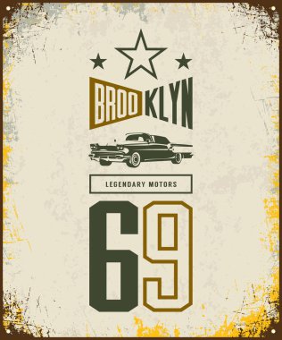 Vintage lüks araç vektör logo üzerinde ışık arka plan izole