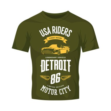 Vintage cabriolet araç vektör logo kara günü t-shirt alay kadar.