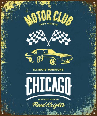 Koyu arka plan üzerinde izole vintage kas araç vektör logosu.