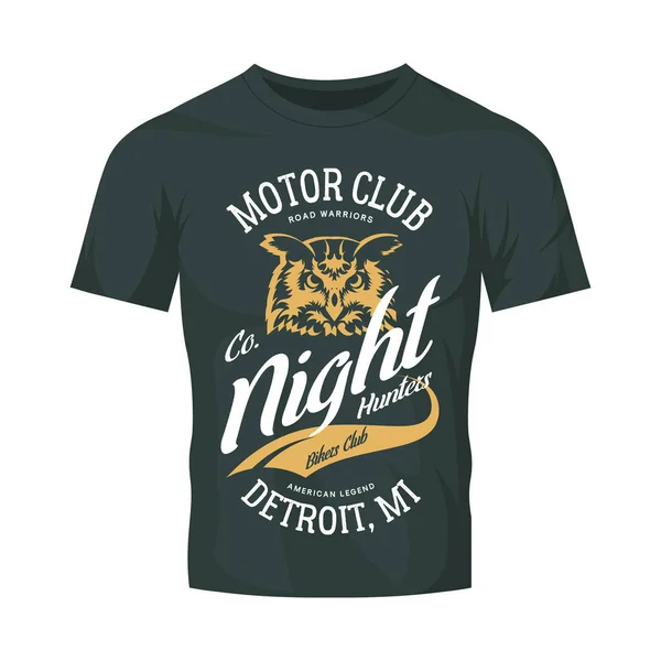 Vintage Bikers Club Vektor Logo Dark Shirt Håna Upp Premium — Stock vektor