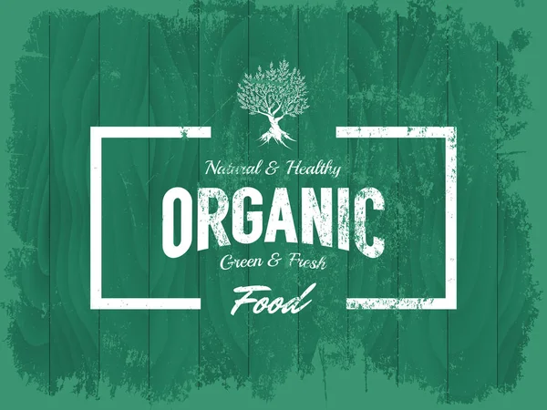 Logotipo Vectores Alimentos Orgánicos Naturales Saludables Vintage Aislados Fondo Tabla — Vector de stock