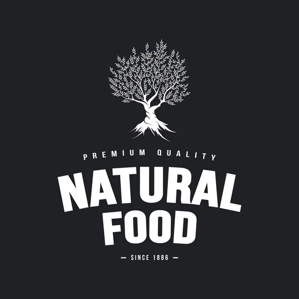 Granja ecológica natural y saludable diseño de emblema retro de alimentos frescos . — Archivo Imágenes Vectoriales