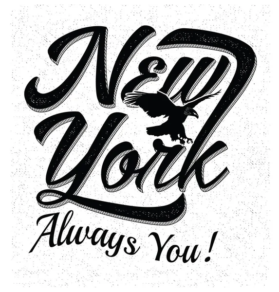 New York teken met inscriptie — Stockvector