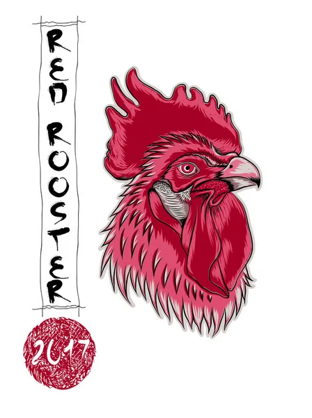 Symbol czerwony kogut — Wektor stockowy