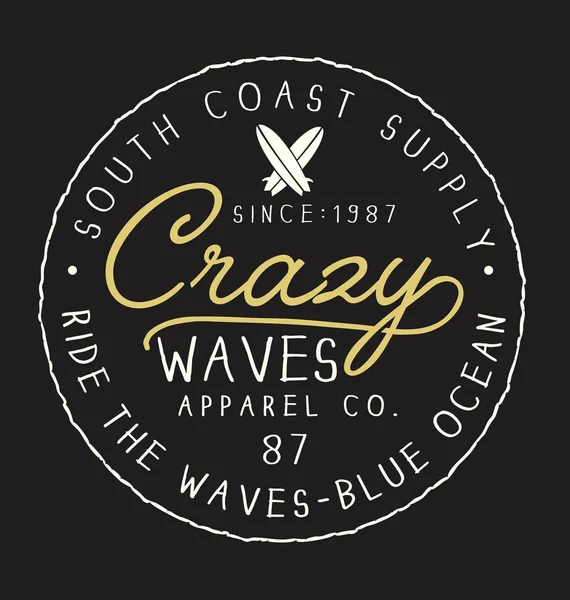 Logotyp Crazy vln — Stockový vektor