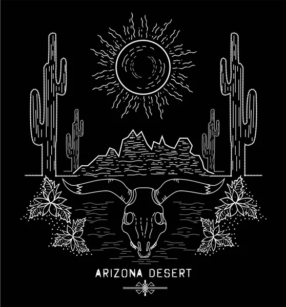 Print of Arizona desert — Stock Vector