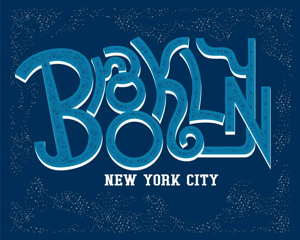 Brooklyn tipografi logosu — Stok Vektör