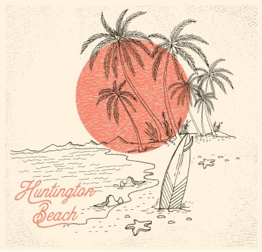 Sunset beach poster