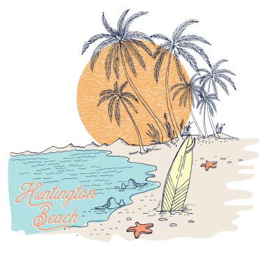Sunset beach poster