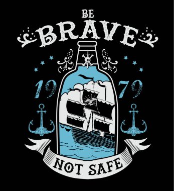 bir şişe çizimde gemi