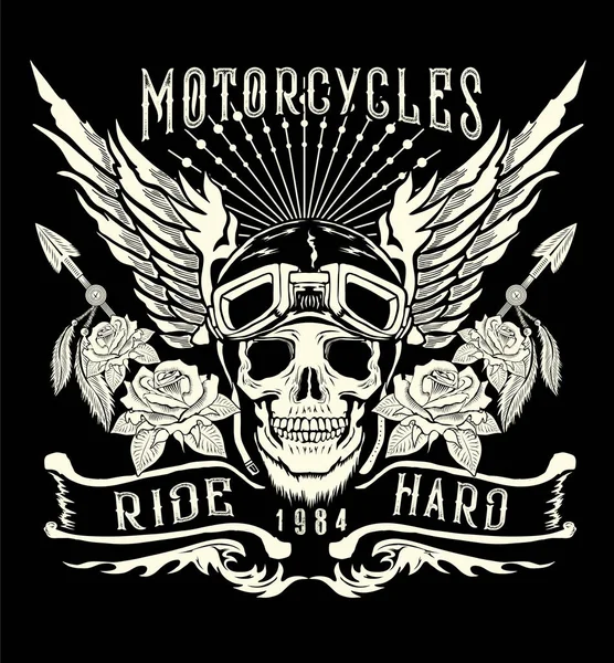 Logo del arte del tatuaje de la motocicleta — Archivo Imágenes Vectoriales