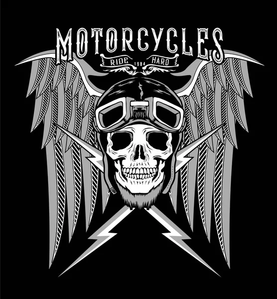 Logotipo de arte de tatuagem de motocicleta —  Vetores de Stock