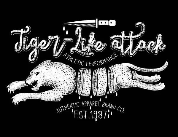 Αθλητική λογότυπο τίγρη — Διανυσματικό Αρχείο