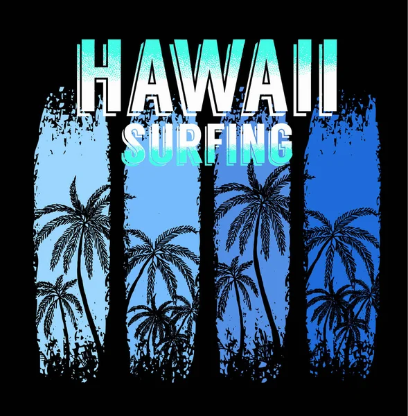 Afiche de surf Hawaii — Vector de stock