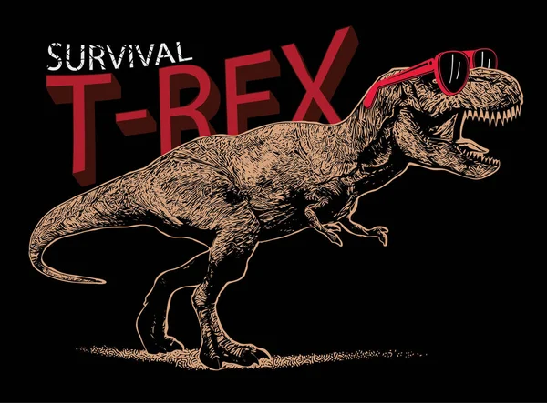 Snygg t-rex illustration — Stock vektor