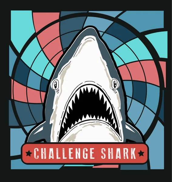 Dibujo peligroso de tiburones — Vector de stock