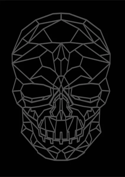 Abstrakta polygonal mänsklig skalle illustration — Stock vektor